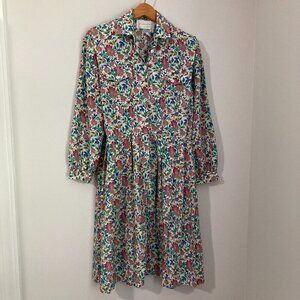 Charter Petite Womens Vintage Size 6 Long Sleeve Floral Dress Collar Polyester